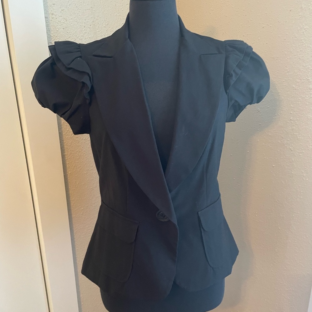 Anthropologie Bow & Arrow Ruffle Bow Blazer - 10